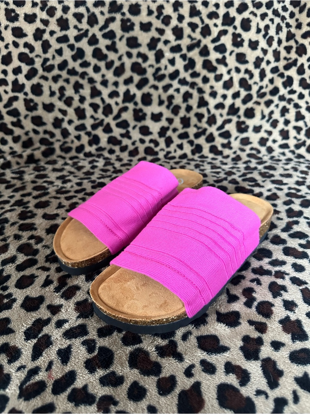 Women's Hot Pink Slide Sandals